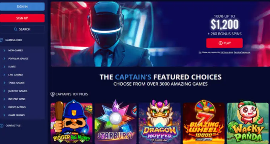 Captain spins casino app
